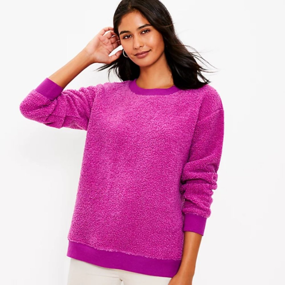 LOFT Sherpa Sweatshirt, Size XL